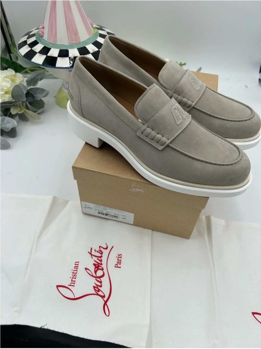 Men’s Christian Louboutin URBINO myogram suede loafer size 44 made in Italy